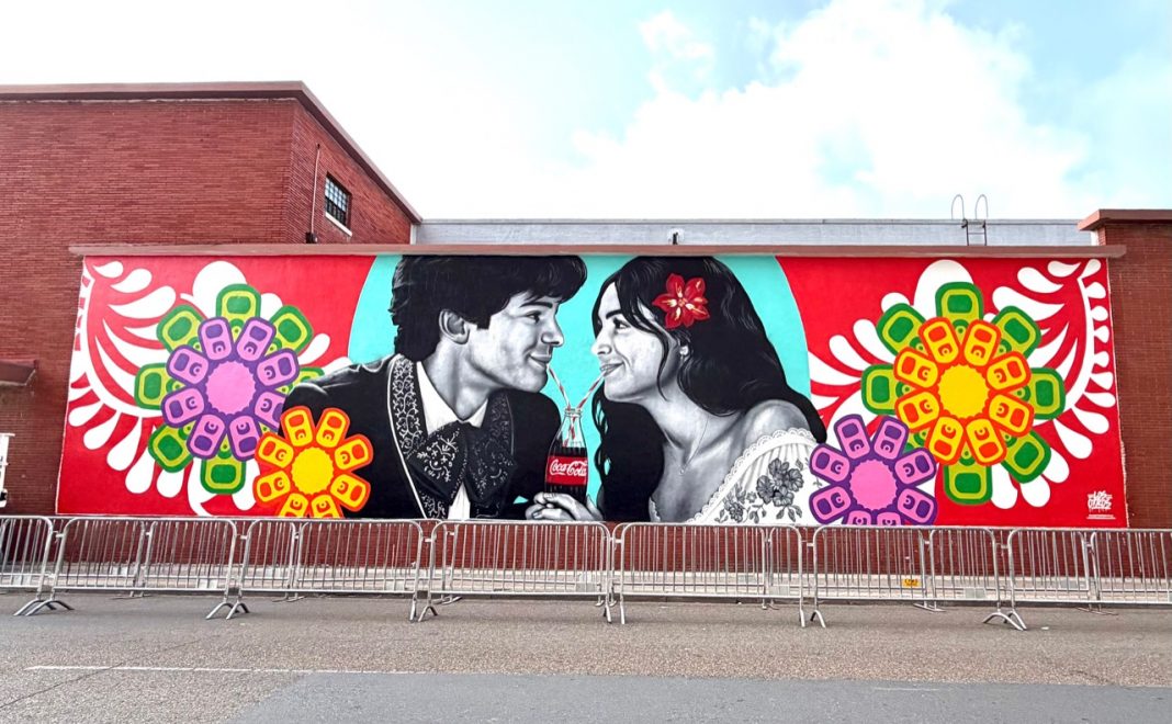 A new Coca-Cola mural by Los Otros in Downtown Brownsville.