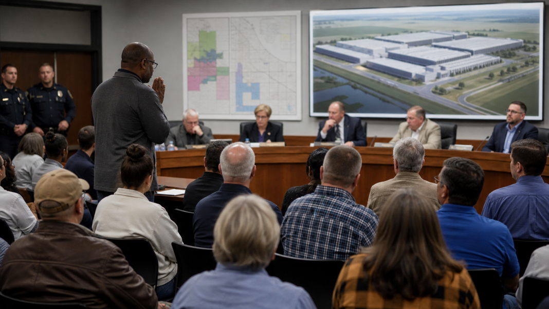 Teacher Arrested After Clapping at Data-Center Zoning Meeting