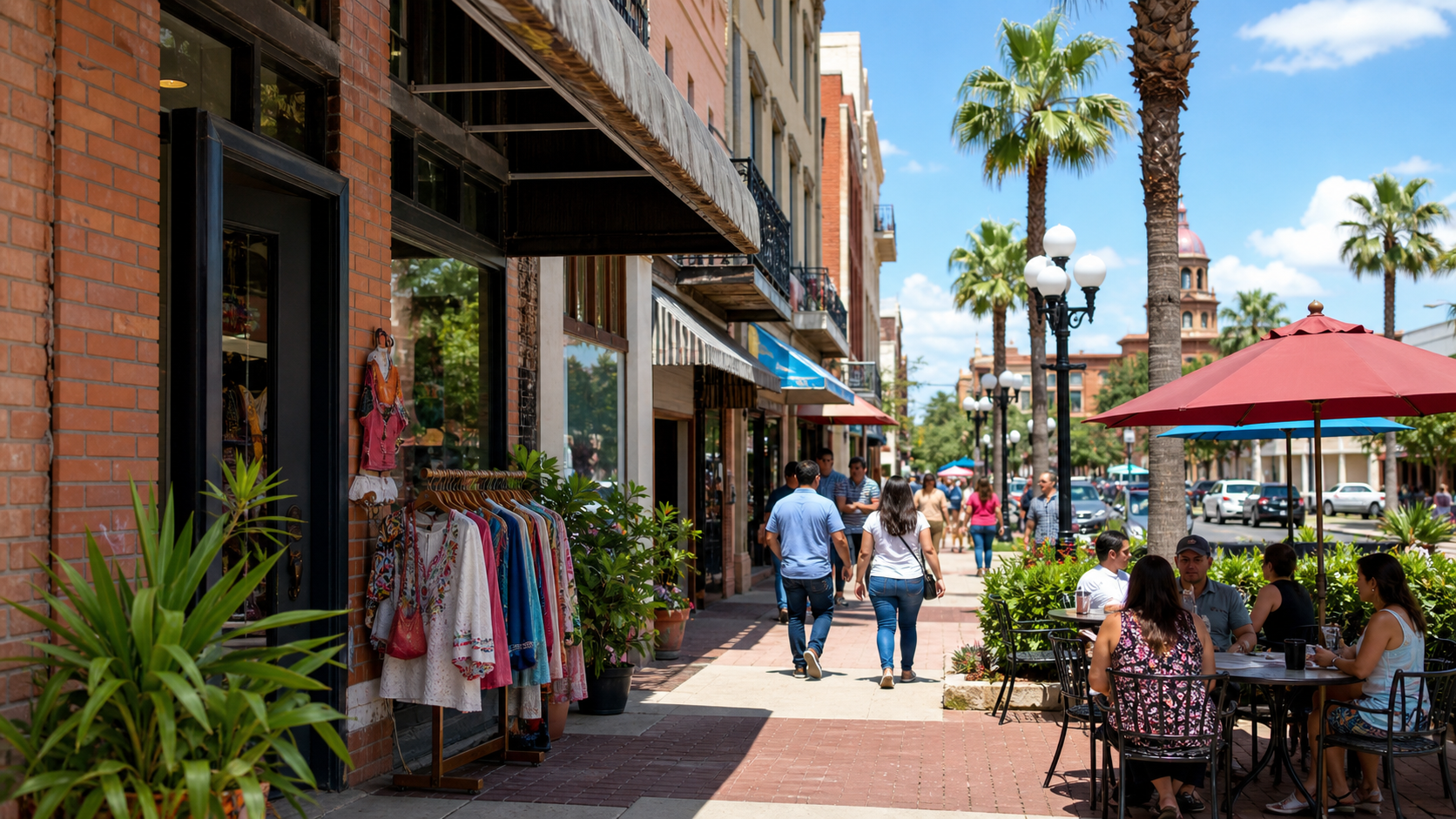 Downtown Brownsville small business district and local audience.