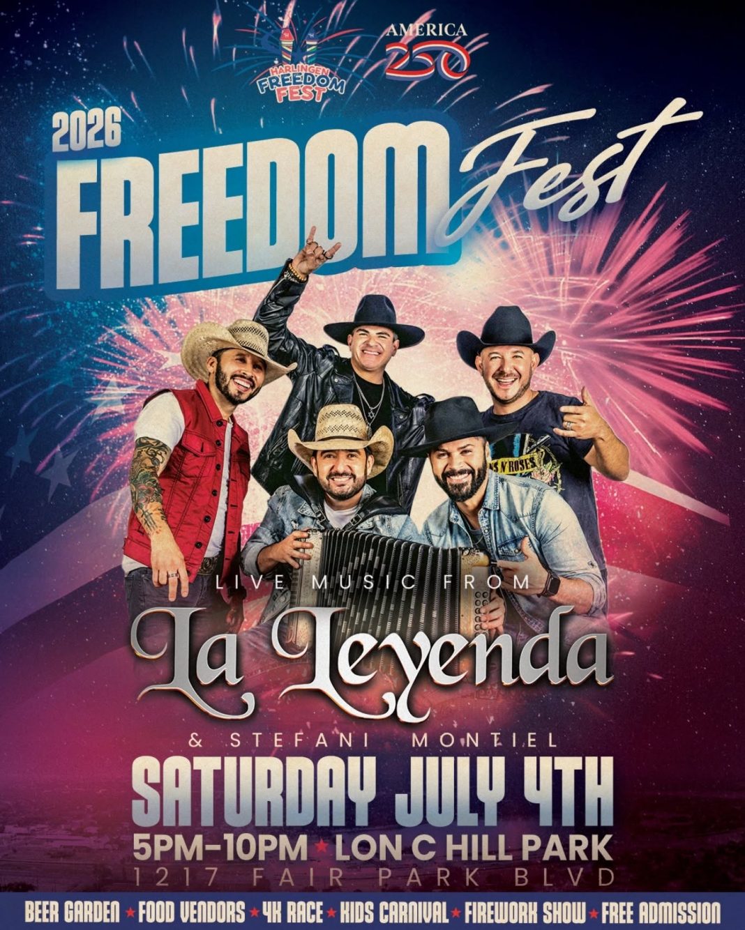 Harlingen Freedom Fest 2026 event graphic.