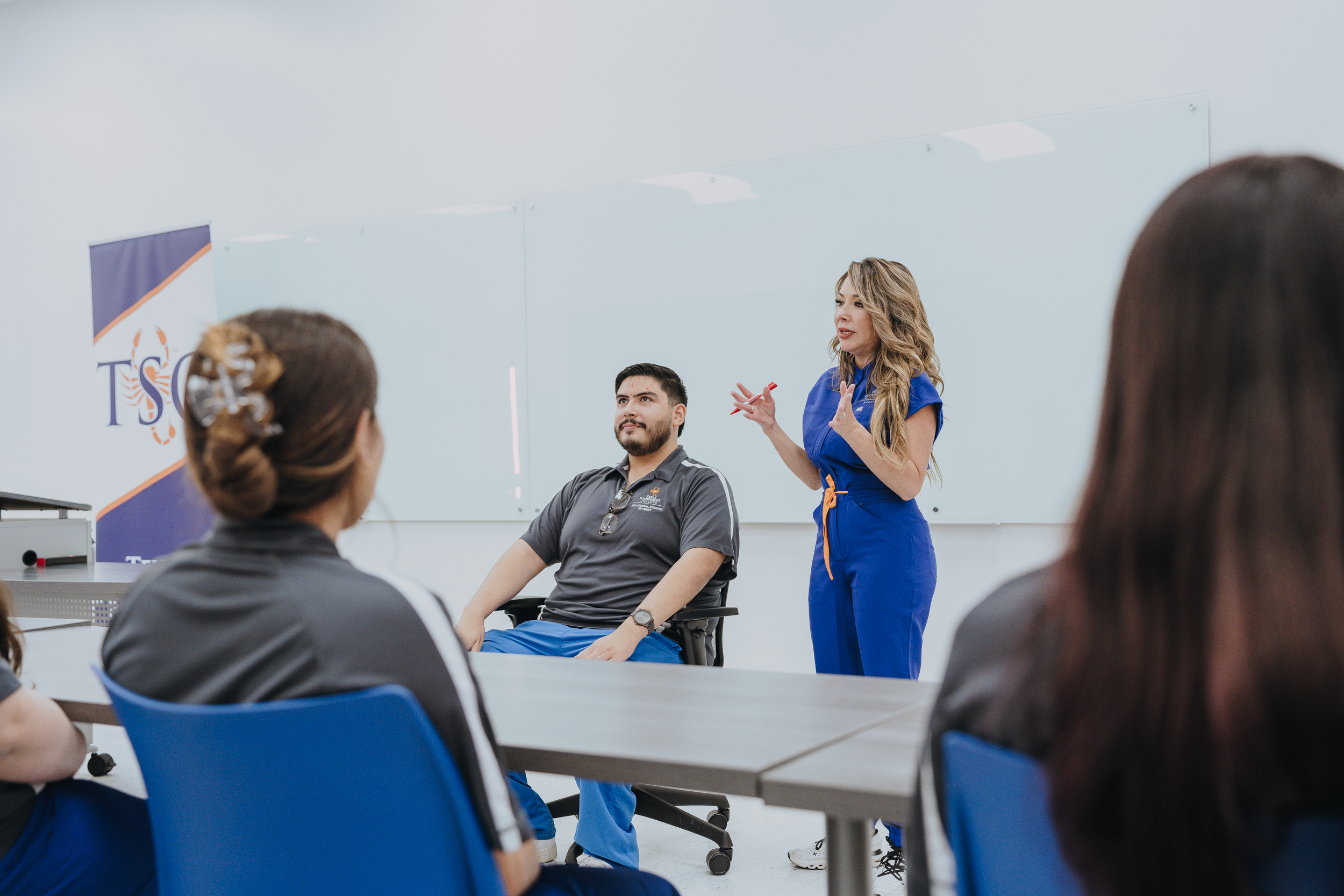 Instructor Cynthia Diaz With Students in Class