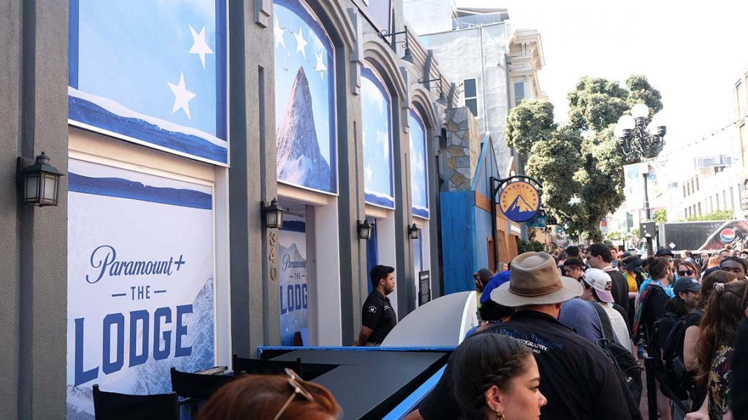 Guests line up outside a Paramount fan experience at San Diego Comic-Con in 2024