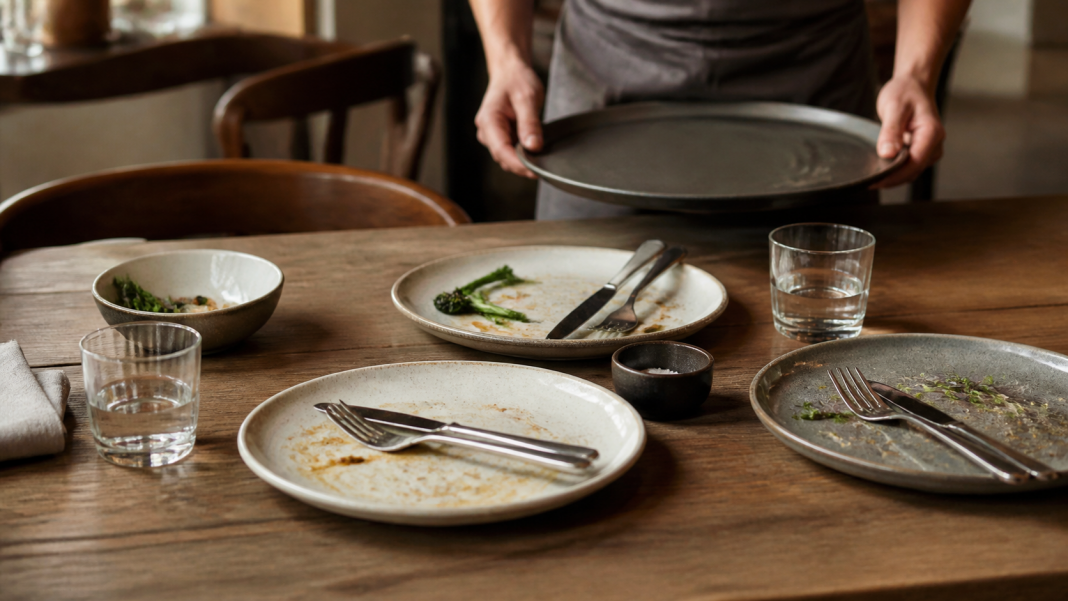 Restaurant Professionals Say Diners Should Usually Leave Plates Unstacked
