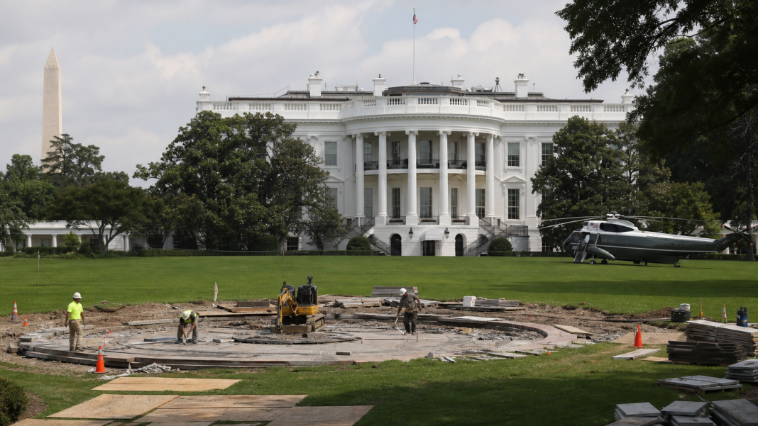 Part of New White House Helipad Dismantled for Reported Redesign