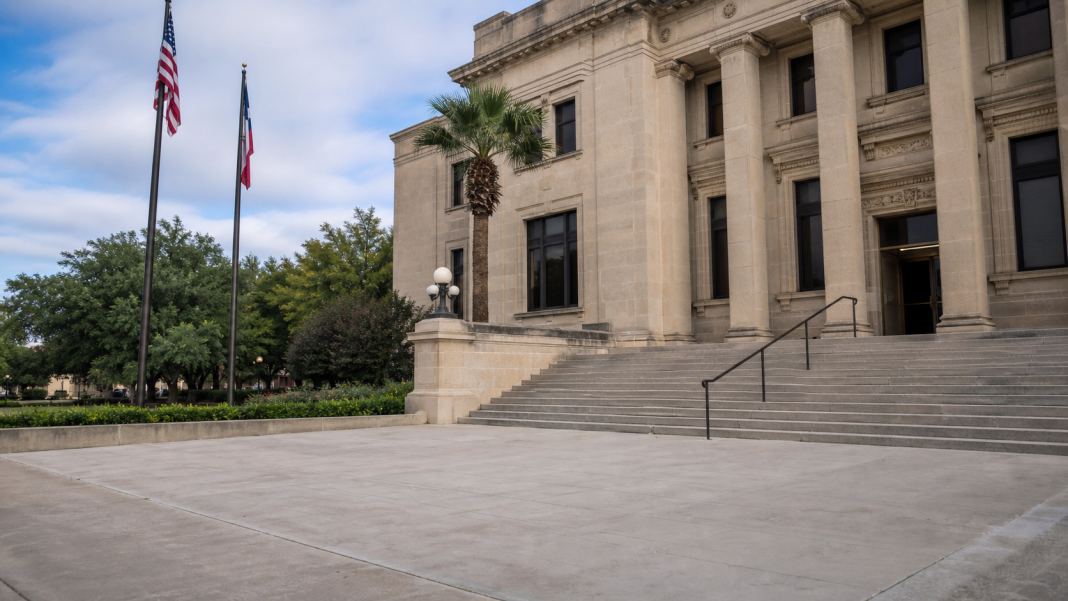 A generic South Texas courthouse exterior.