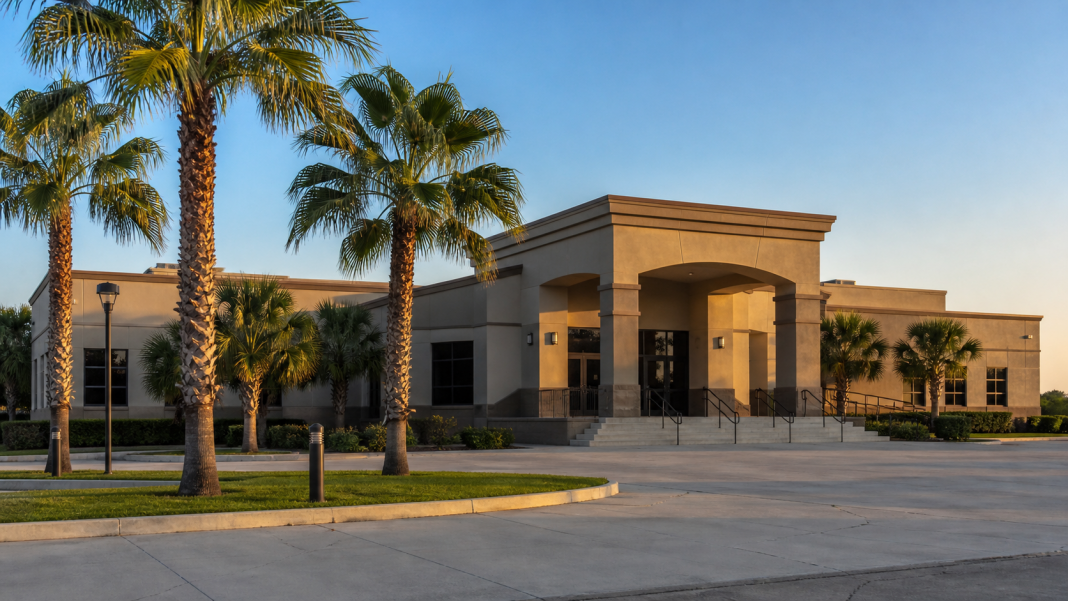 Generic South Texas municipal building illustrating the San Benito city manager selection
