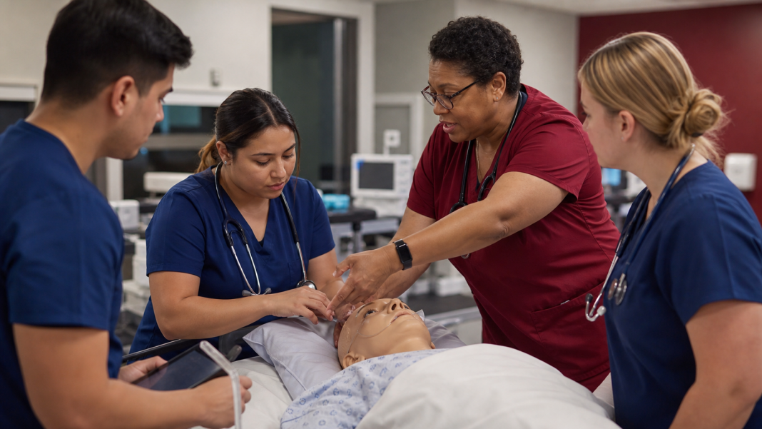 Texas nursing students receiving clinical education and training