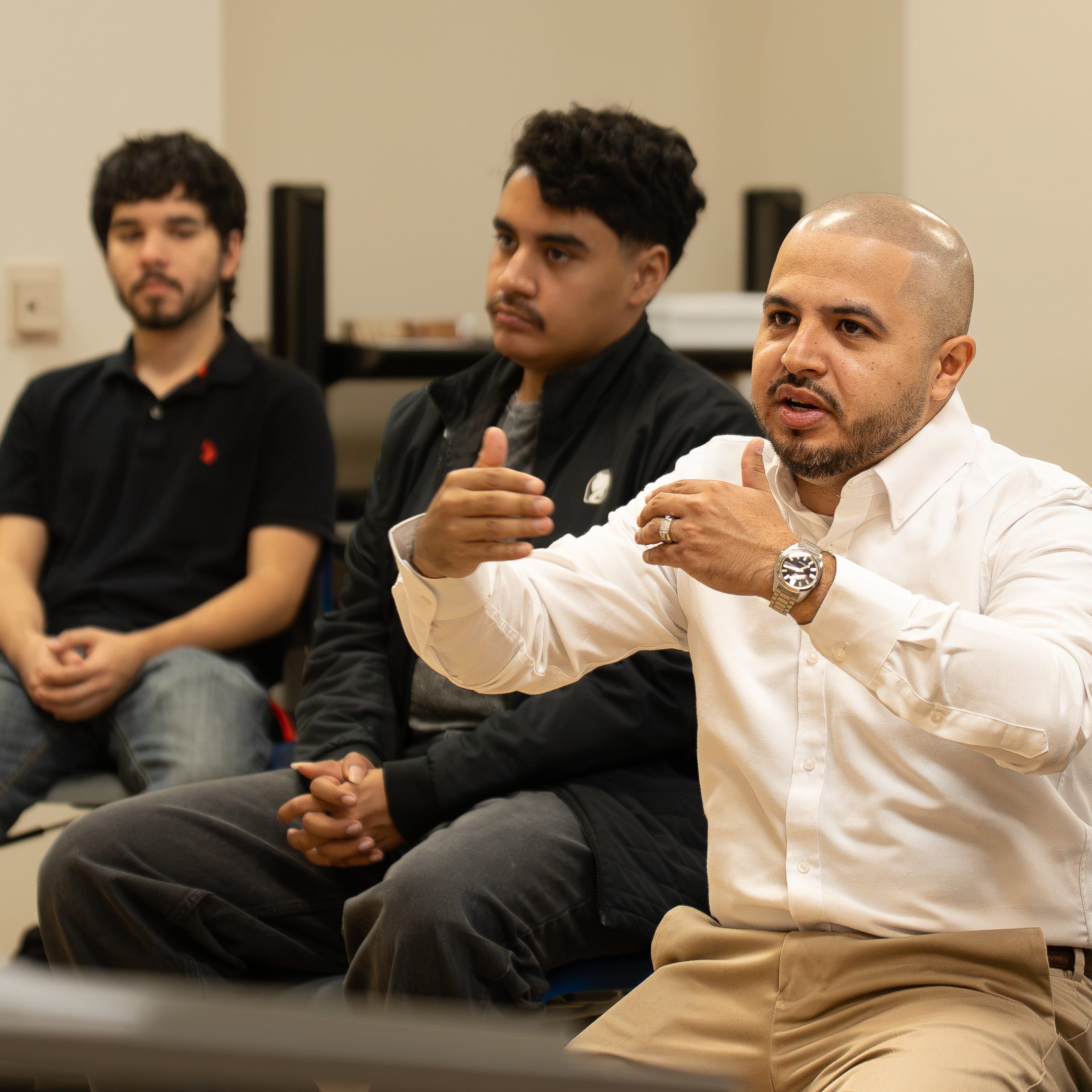 Martin Jaramillo speaks with Texas Southmost College architecture students
