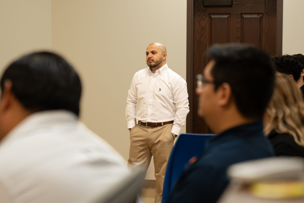 TSC architecture instructor Martin Jaramillo watches students in class