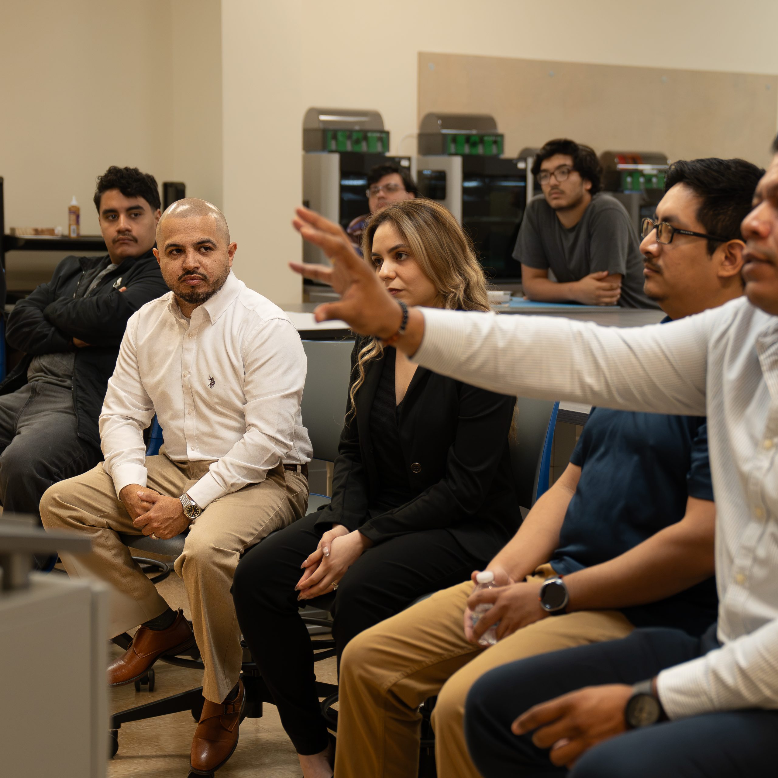 Martin Jaramillo with architecture students and colleagues at Texas Southmost College