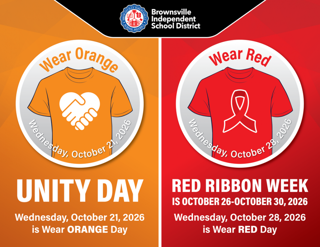 Brownsville ISD Plans Unity Day and Red Ribbon Week Activities
