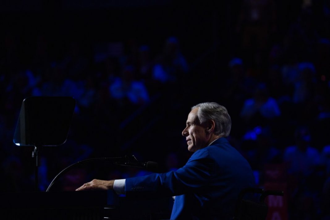 Gov. Greg Abbott speaks at the 2026 Republican Convention in Dallas
